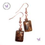 Bronzite & Copper Earrings